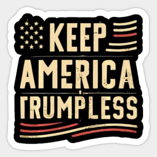 Keep America Trumpless American Flag Map Sticker